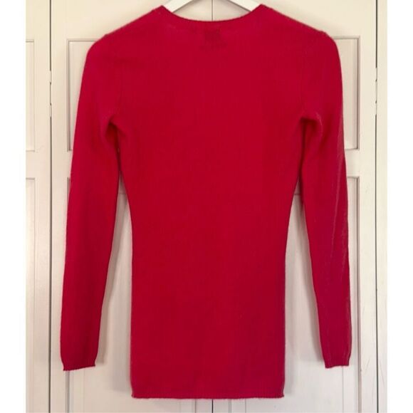Saks 5th Avenue 100% cashmere pink neck sweater xs - Picture 11 of 11